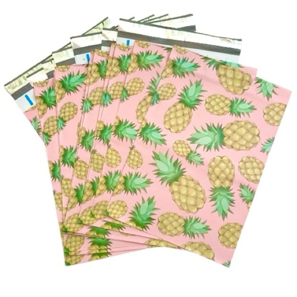 50 10x13 pineapple with pink background Poly Mailers envelopes